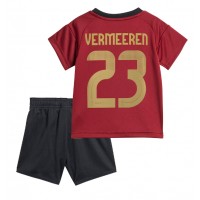 Camisa de Futebol Bélgica Arthur Vermeeren #23 Equipamento Principal Infantil Europeu 2024 Manga Curta (+ Calças curtas)